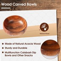 Grand saladier japonais en bois d'acacia fait à la main en Inde par Crescent Crafts Service en bois naturel pour les mains