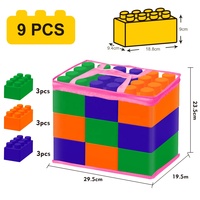 Jeu de Blocs de Construction Géants en Plastique 3 Couleurs pour Enfants, Briques de Construction Empilables, Jouet Éducatif pour les Tout-Petits, 9 Pièces