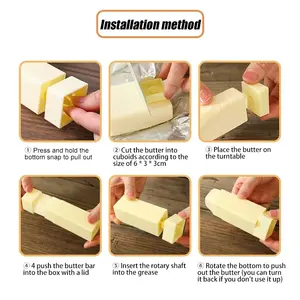 Upright Cheese Dispenser & <b>Rotary</b> Butter <b>Spreader</b> Plastic Kitchen Baking Tools Household Sundries - Product Image 3