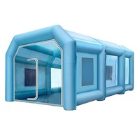 Tente de peinture gonflable mobile en PVC avec pompe à air électrique, dimensions 8ft x 6ft x 4ft, système de ventilation pour la peinture automobile