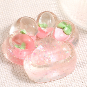 <b>Cat</b> Claw Crystal Fruit Squeezing Toy Rebound Silicone Soft Toy TPR Hand Exercise <b>Squishy</b> Toy Suitable for Children and Adults - Product Image 1