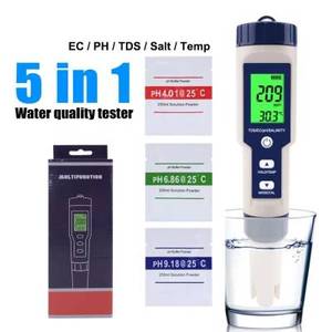 5 in 1 Digital Water Quality Detector <b>PH</b>/EC/TDS/Salinity/Temperature Testing Meter Multi-Function Water Quality <b>Tester</b> Tool - Product Image 1