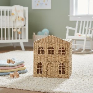 <span class=keywords><strong>Panier</strong></span> de rangement en corde de papier tressée, style maison, pour chambre d'enfant, léger et écologique - Product Image 3