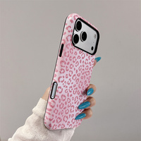Coque de téléphone mate 2 en 1 à motif léopard pour iPhone 18 Pro Max 17 16 Pro 15 14 13, protection antichoc double couche