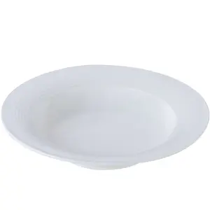 wholesale Porcelain Round salad bowl deep Dinner bowl with Lines porcelain fruit bowls for home