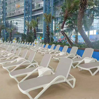 Chaises longues de plage pliables de luxe en Teslin pour l'extérieur, vente en gros d'usine, légères avec parasols