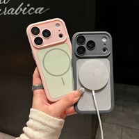 Coque de téléphone portable tendance avec blocs de couleur pour iPhone 18 17 16 Pro Max – Étui magnétique à la mode