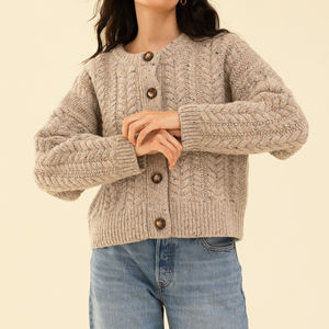 Moda Feminina de Alta Qualidade # Jaqueta de Suéter Quente de <span class=keywords><strong>Alpaca</strong></span> de Qualidade, Cardigã Tricotado Longo Casual de Inverno Grosso Fabricado por [Nome do Fabricante] - Product Image 2
