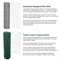 Grillage hexagonal en PVC, maille de 2 pouces, calibre 16, vert, galvanisé, pour poulailler