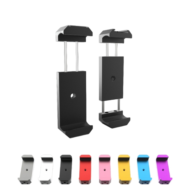 Universal Smartphone Tripod Mount with 1/4" Screw Cold Shoe Max 105mm for iPhone Samsung Live Stream