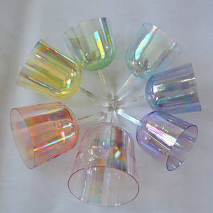 Hf Pastel Chakra Kleur Kosmisch Licht <span class=keywords><strong>Hand</strong></span> Gehouden Kristal Klankschalen Groothandel Geluid Genezing Kwarts Kristal Handvat Klankschalen - Product Image 1