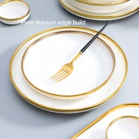 Service de vaisselle en porcelaine, en céramique blanche mate faite à la main, style nordique,