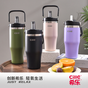 Tumbler a doppia parete da 30 once con Logo personalizzato senza BPA tazze in ceramica dal Design classico per il campeggio, l'utilizzo dell'acqua include la maniglia - Product Image 3