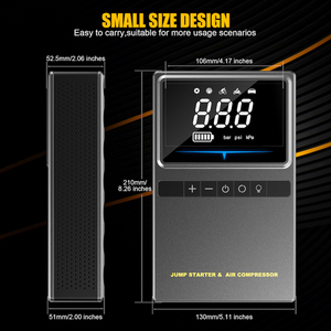 Démarreur de <span class=keywords><strong>batterie</strong></span> portable avec compresseur d'air 150 PSI, booster de <span class=keywords><strong>batterie</strong></span> 12 V 4000 A 20000 mAh avec <span class=keywords><strong>pinces</strong></span> de sécurité - Product Image 3