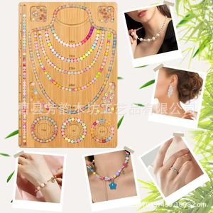 Planche à perles en bois 14 18 23 28 34 pouces, outil de fabrication de colliers et bracelets avec compartiments de rangement pour la création de bijoux - Product Image 3
