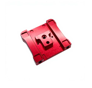 5-Axis CNC Machining Services for Aluminum Alloy Custom Precision Red Anodized Positioning Base Automation Fixing Spare Parts - Product Image 1