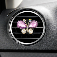 Clip d'aromathérapie de sortie d'air de papillon de cristal de diamant mini diffuseur de parfum de papillon voiture à l'intérieur du désodorisant