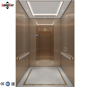 Langger estilo Popular 1000kgs seguridad <span class=keywords><strong>304</strong></span> línea de cabello elevadores de acero inoxidable elevador de pasajeros interior para construcción - Product Image 1