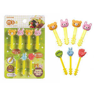 New Animal Farm Cute mini Tenedores Sign Children's Cartoon Fruit Fork Set Creative Food Grade Bento Picks for Kids Plastic 15g