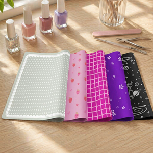 Manufacturer Custom Logo <b>Silicone</b> Nail Art Practice <b>Mat</b> Esthetician <b>Silicone</b> <b>Mat</b> for Nails Placemat Table Countertop Protector - Product Image 2