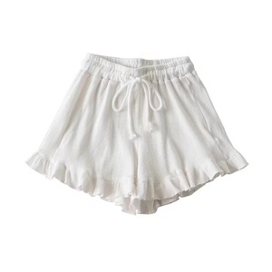 Stylish, casual, versatile, trendy new <b>lace</b>-trimmed waffle shorts, perfect for summer 2024, comfortable and stylish for home - Product Image 4