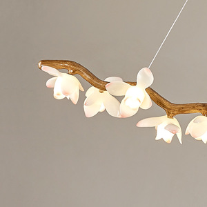 Lustre suspendu en verre moderne Wabi Sabi japonais, design créatif en forme de branche, avec quincaillerie de luxe rétro et cristaux - Product Image 5