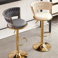 Chaise de salle à manger moderne en cuir capitonné, couleurs personnalisées en gros, tabouret de bar de hauteur comptoir, bar de luxe pour la maison, restaurant
