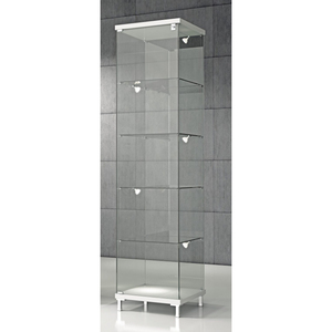 Vitrine en verre trempé Q/80 de 80 x 40 x 196 cm avec éclairage LED pour exposition - Product Image 1