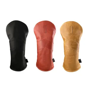 Leather Golf Club Headcover OEM Driver Head Covers Deluxe Golf Club Custom Head Covers For Driver