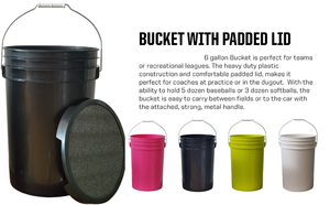Seau de 6 gallons avec couvercle de siège souple rembourré Ballons de construction durables non inclus Idéal pour le baseball, balles d'entraînement de softball - Product Image 5