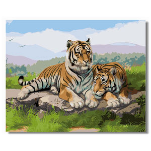 Customized <strong>Coloured</strong> tiger Abstract Painting Art Work DIY Painting <strong>by</strong> <strong>Numbers</strong> Kits for Kids and <strong>Adults</strong> - Product Image 3