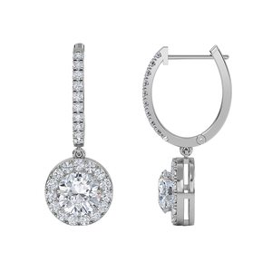 Pendientes de Oro de 14k con Diamantes Cultivados en Laboratorio, Engaste de Garra, Certificación IGI, Corte Brillante Redondo de 5mm - Product Image 1