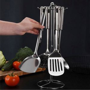 Vente en gros d'usine - Ensemble de 7 ustensiles de cuisine en acier inoxydable, comprenant spatule, cuillère et autres outils de cuisine - Product Image 2