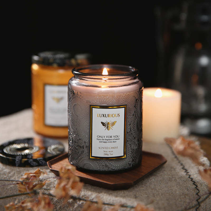 Fragranze per la casa Profumate Candele Di Soia, Molto Profumato e di Lunga Durata Aromaterapia Vaso di Vetro Smerigliato Candele senza fumo