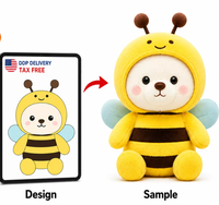 Peluche personnalisée en forme d'animal, plusieurs modèles, rembourrage en coton PP, OEM ODM, vente en gros, collection de cadeaux pour enfants