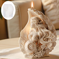 Ozean-Fee Aromatherapie-Kerzenform aus Silikongel, unregelmäßige 3D-Form, handgemachte Duftporträt-Relief-Kuchenformen