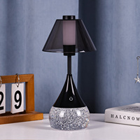 Lampe de bureau LED en forme de parapluie, style moderne, lumière chaude, luminosité réglable, décoration intérieure, lampe de lecture, base en métal DC RGB scintillante
