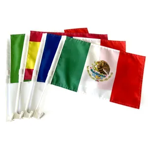 100d Poliester Meksiko Meksiko Mobil Pemakaman Bonnet Bendera Negara Kustom Disesuaikan Jerman Rusia Bendera Jendela Mobil