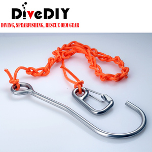 Cordon <span class=keywords><strong>de</strong></span> plongée multicolore haute visibilité en nylon tressé, avec double mousquetons en acier inoxydable 316, pour caméra sous-marine, anti-perte - Product Image 2