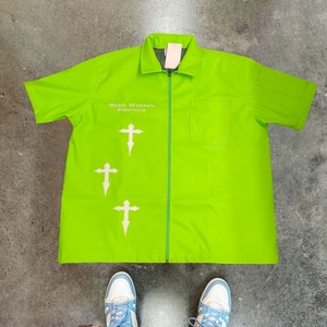 Camisas de Cuero Sintético PU para Hombre, Personalizadas, de Alta Calidad, con Bordado Desgastado, Estilo Chaqueta - Product Image 3