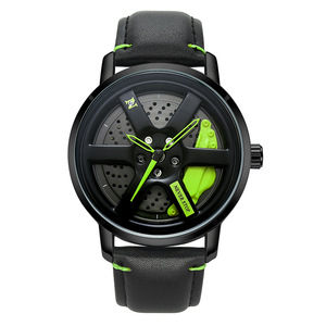 Relojes de ruedas de coche de carreras de moda relojes de cuarzo modernos de rueda de coche de carreras de cuero impermeable <span class=keywords><strong>920</strong></span> - Product Image 2