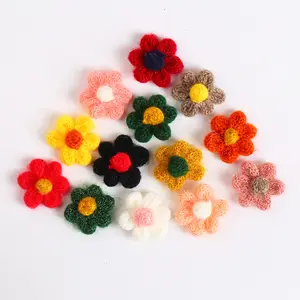 Nokta kaynağı renkli dokuma çiçek diy el tığ işi çiçek