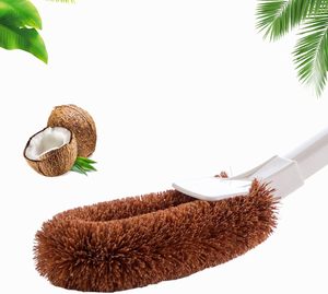 Brosse de toilette écologique en fibres de palmier naturelles avec manche et support en plastique, poils de nettoyage à 360 degrés pour les zones difficiles d'accès - Product Image 5