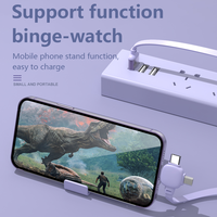 Câble USB C Mini enroulable blanc PD 100W, type A vers type C 3 en 1, câble de charge rapide multifonctionnel rétractable, compatible avec les écouteurs iPhone