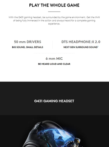 <span class=keywords><strong>Casque</strong></span> de jeu <span class=keywords><strong>Logitech</strong></span> G431 avec son surround 7.1, haut-parleur de 50 mm, <span class=keywords><strong>micro</strong></span> à fonction de silence, DTS Headphone X 2.0 pour PC, PS4, Xbox One, Switch - Product Image 5