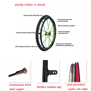 פעיל כיסא גלגלים מתקפל נייד קל במיוחד סגסוגת אלומיניום שחרור מהיר דיבר אחורי גלגל נוקשה סופר אור גלגל - Product Image 6