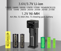 LiitoKala petit et léger Lii-100C chargeur de batterie intelligent sortie USB pour 18650 26650 18350 14500 AA AAA batterie