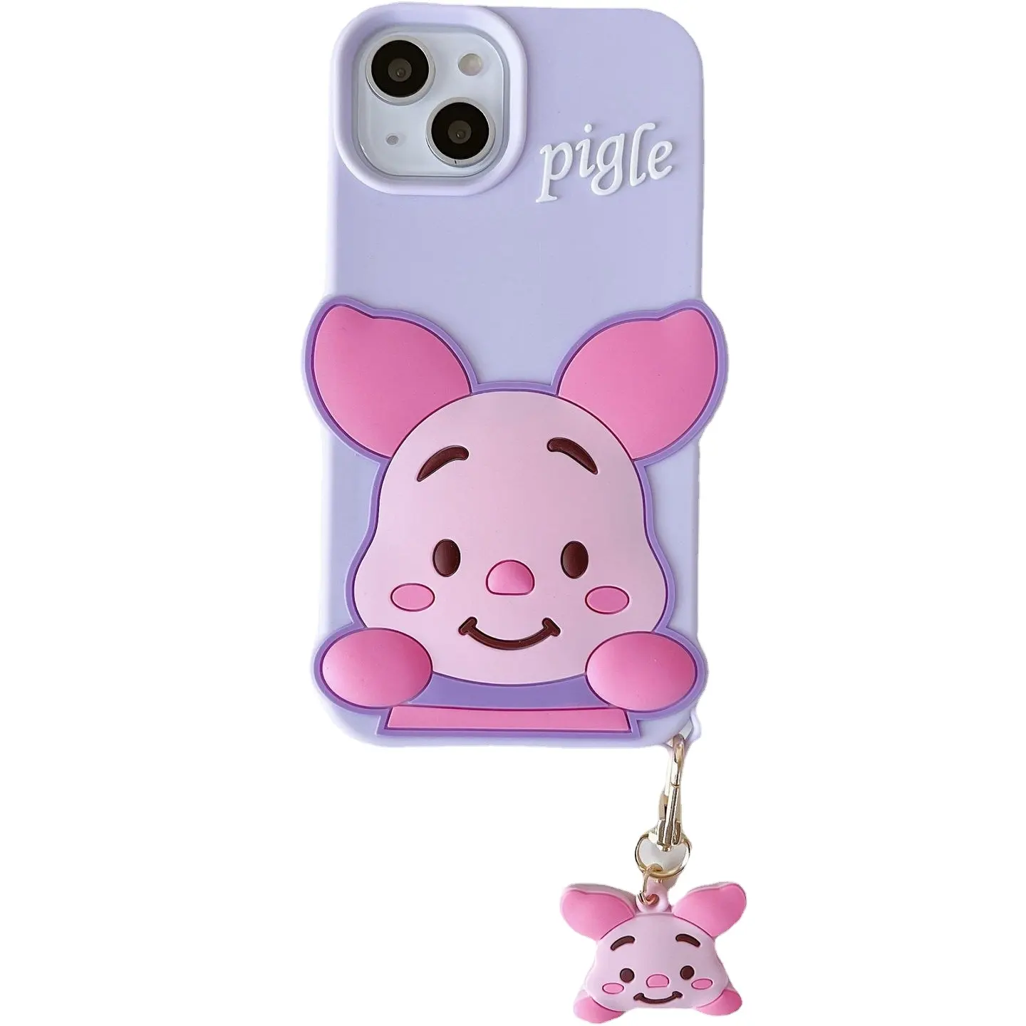 2022 new pink purple pig factory price cartoon silicone phone case for iphone 13 pro max