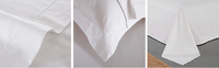 Ensemble de literie de chambre à coucher 100% coton, drap de lit de couleur blanche, taille unique en percale