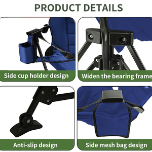 Silla Mecedora Plegable Moderna y Cómoda para Adultos Kejie, Estructura de Acero Metálico con Tela para Uso en Exteriores - Product Image 2